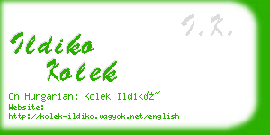 ildiko kolek business card